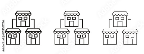 Franchise icon in linear versions. Editable line