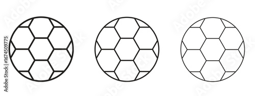 Football icon in linear versions. Editable line