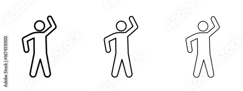 Fitness exercise icon in linear versions. Editable line