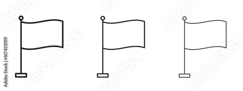 Flag icon in linear versions. Editable line