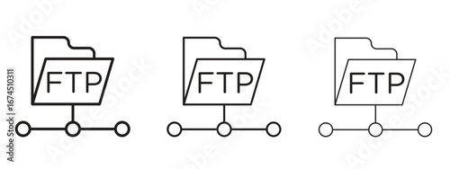FTP icon in linear versions. Editable line