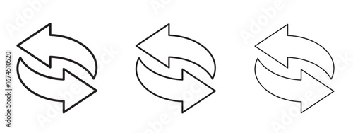 Exchange icon in linear versions. Editable line