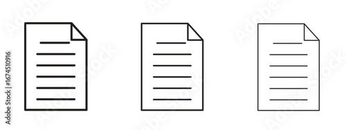 Document icon in linear versions. Editable line