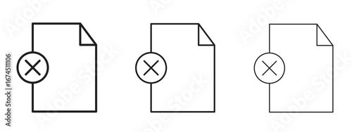 Delete Document icon in linear versions. Editable line