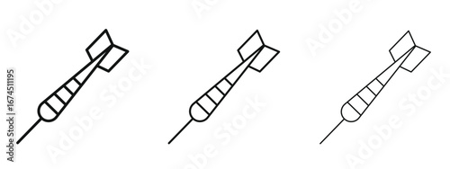 Dart icon in linear versions. Editable line