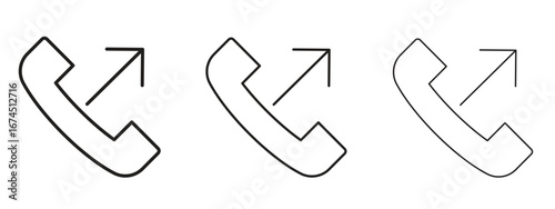 Call outgoing icon in linear versions. Editable line