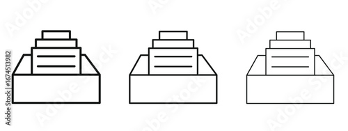 Archive icon in linear versions. Editable line