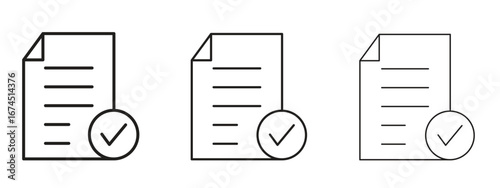 Accept document icon in linear versions. Editable line