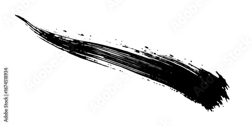 Black Ink Brush Stroke, Abstract Paint Texture, Grunge Design Element