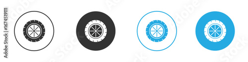 Tire icon. glyph vector icons collection