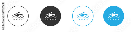 Swimmer icon. glyph vector icons collection
