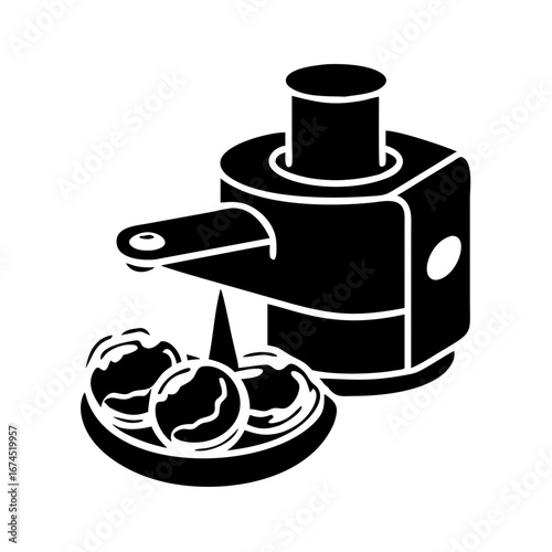 Vector art of juicer machine for fresh juice, a healthy lifestyle and wellness concept with fruits and vegetables