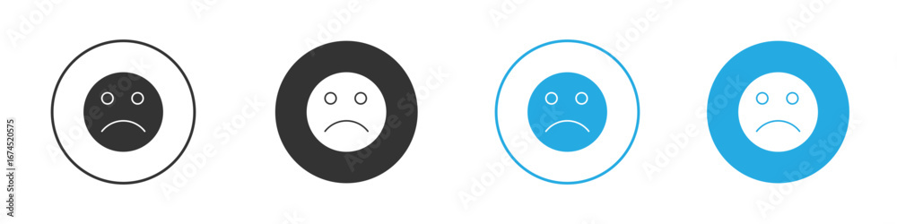 Fototapeta premium Sad icon. glyph vector icons collection