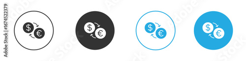 Money exchange icon. glyph vector icons collection