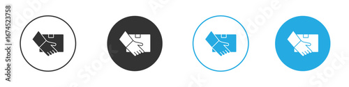 Hand holding box icon. glyph vector icons collection