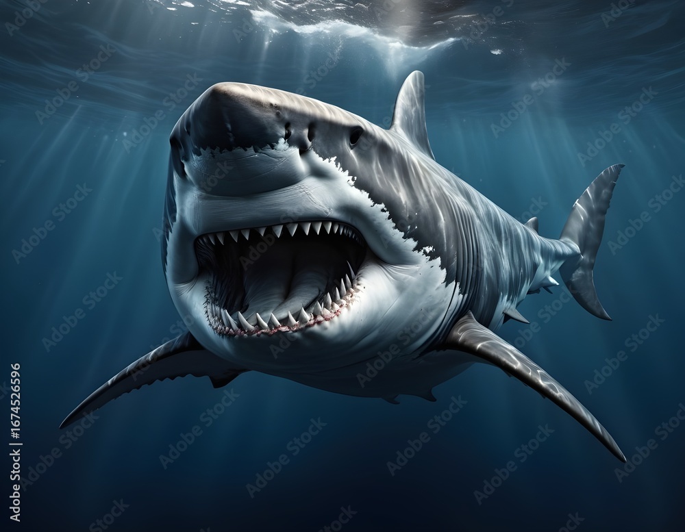 Naklejka premium great white shark