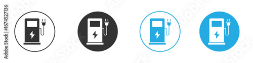 Charging station icon. glyph vector icons collection