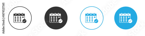 Calendar check icon. glyph vector icons collection