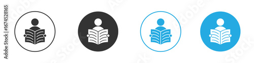 Book open reader icon. glyph vector icons collection