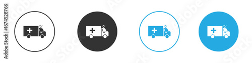 Ambulance icon. glyph vector icons collection
