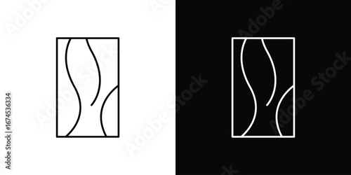 Wood board icon design template with outline style