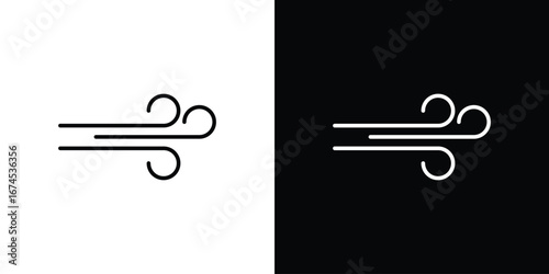 Wind icon design template with outline style