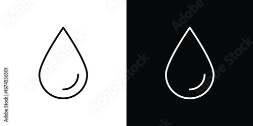 Water drop icon design template with outline style