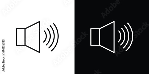 Volume icon design template with outline style