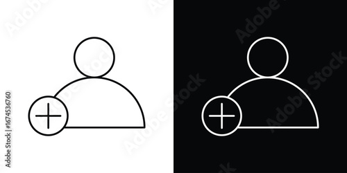 User add icon design template with outline style