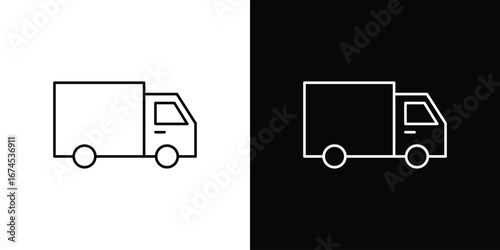 Truck icon design template with outline style