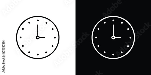 Time clock icon design template with outline style