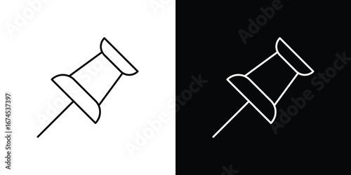 Thumbtack icon design template with outline style