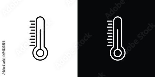 Temperature icon design template with outline style