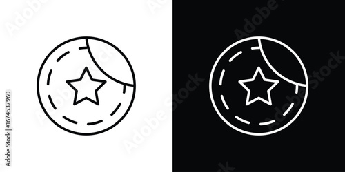 Sticker icon design template with outline style