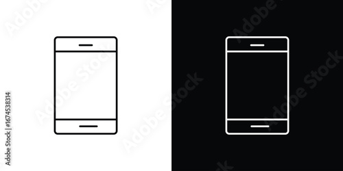 Smartphone icon design template with outline style