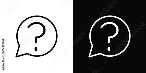 Question icon design template with outline style