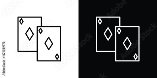 Playing cards icon design template with outline style