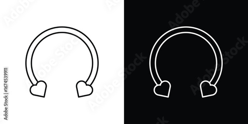 Piercing icon design template with outline style
