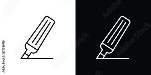 Ping pong icon design template with outline style