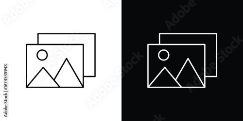 Picture icon design template with outline style