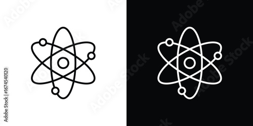 Physics icon design template with outline style