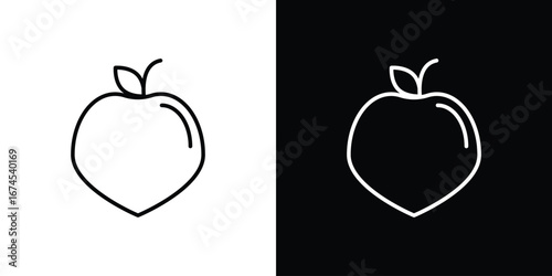 Peach icon design template with outline style