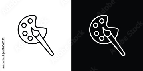 Palette icon design template with outline style