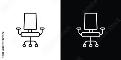 Office chair icon design template with outline style