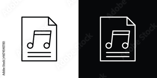 Music File icon design template with outline style