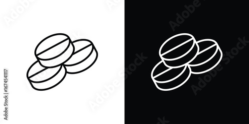 Medicine icon design template with outline style