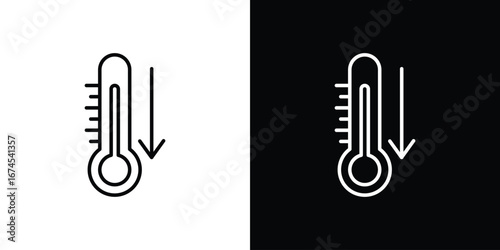 Low Temperature icon design template with outline style