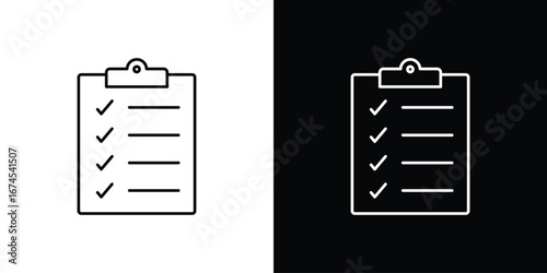 List check icon design template with outline style