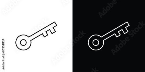 key icon design template with outline style