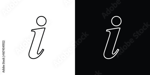 Info icon design template with outline style